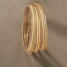 Load image into Gallery viewer, Ross-Simons Italian 18kt Gold Over Sterling Silver Jewelry Set: 7 Bangle Bracelets. 8.5 inches