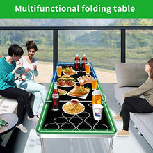 Load image into Gallery viewer, Wodesid 8FT Portable Beer Pong Tables with Carrying Handle Tailgate Desk Lightweight Adjustable Height Aluminum Folding Flip Cup Table for Indoor Outdoor, Picnic Party Camping (2.4m Games Table)