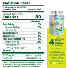 Load image into Gallery viewer, GoGo squeeZ happy tummieZ Organic Apple Pear Yellow Carrot Raspberry, 3.2 oz. (4 Pouches) - Kids Snacks with Prebiotic Fiber - Gluten Free Snacks for Kids - Nut & Dairy Free - Vegan Snacks