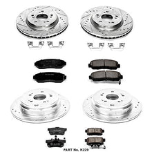 Load image into Gallery viewer, Power Stop K229 Front and Rear Z23 Carbon Fiber Brake Pads with Drilled & Slotted Brake Rotors Kit