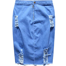 Load image into Gallery viewer, vanberfia Women's Casual Distressed Ripped Denim Short Skirt (JS20196011, XL)