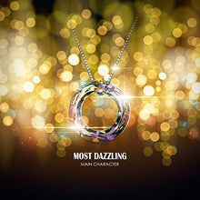 Load image into Gallery viewer, Christmas Birthday Jewelry Gift for Her, Circle Crystal Pendant Necklace for Women with Swaovski Element 925 Simple Dainty Sterling Silver Necklace(Dia 0.78'' Circle Purple)