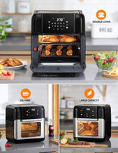 Load image into Gallery viewer, Innsky Air Fryer, 10.6-Quarts Air Oven, Rotisserie Oven, 1500W Electric Air Fryer Oven with LED Digital Touchscreen, 10-in-1 Countertop Oven with Dehydrator & Rotisserie, 6 Accessories & 32+ Recipes