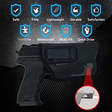 Load image into Gallery viewer, IWB Gun Holster by Houston - ECO Leather Concealed Carry Soft Material | FITS Most Full Sizes, Like XDM, Glock 17/19/21, 92 FS (with Laser) (Right) (CHP-57BL-RH)