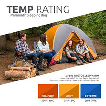 Load image into Gallery viewer, TETON Sports Mammoth +20F Queen-Size Double Sleeping Bag; Warm and Comfortable for Family Camping , Blue Taffeta, 94" x 62"