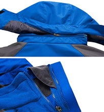 Load image into Gallery viewer, AbelWay Women's Mountain Waterproof Windproof Fleece 3 in 1 Jacket Ski Hooded Rain Coat(Purple,XS)