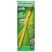 Load image into Gallery viewer, TICONDEROGA My First Pencils, Wood-Cased #2 HB Soft, Pre-Sharpened with Eraser, Yellow, 12-Pack (33312)