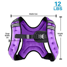 Load image into Gallery viewer, Henkelion Weighted Vest Weight Vest for Men Women Kids Weights Included, Body Weight Vests Adjustable for Running, Training Workout, Jogging, Walking - Purple - 12 Lbs