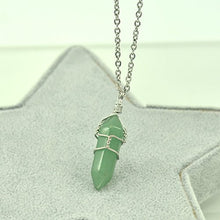 Load image into Gallery viewer, Paialco Jewelry Hand Wired Natural Aventurine Crystal Healing Point Chakra Pendant Necklace 18"