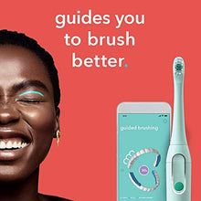 Load image into Gallery viewer, hum by Colgate Smart Battery Toothbrush Kit, Sonic Toothbrush Handle with 2 Refill Heads and Travel Case, Teal, Amazon exclusive