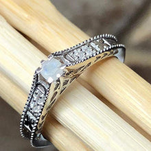 Load image into Gallery viewer, Genuine Rainbow Moonstone 925 Solid Sterling Silver Engagement Ring Size 7, 7.75, 8, 8.75, 9