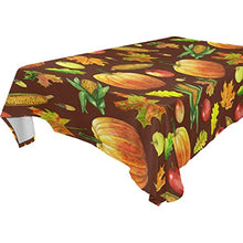 Load image into Gallery viewer, ALAZA Thanksgiving Seamless Pattern with Harvest Hand-Dr Thanksgiving Tablecloth,Washable Tablecloth,60 x 108 Inch Oblong/Rectangle Tablecloth for Family Dinner,Indoor or Outdoor Parties Etc