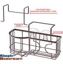 Load image into Gallery viewer, SimpleHouseware Kitchen Sink Caddy Organizer for Brush Sponge Holder, Bronze