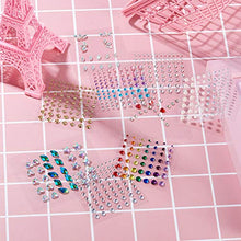 Load image into Gallery viewer, 9 Sheets Eye Body Face Gems Jewels Rhinestone Stickers Self Adhesive Crystal Rainbow Makeup Diamonds Face Stick Gems for Women Festival Accessory and Nail Art Decorations