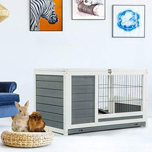 Load image into Gallery viewer, U-MAX Rabbit Hutch Pet House for Small Animals Puniea Pig House Rabbit Cage with Hideout for Rest Bunny House Indoor & Outdoor No Leak Trays & Ladder (35.4 inches)
