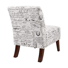 Load image into Gallery viewer, Linon Linen Script Lily, Dark Walnut Chair, 21.5" W x 29.5" D X 31.5" H