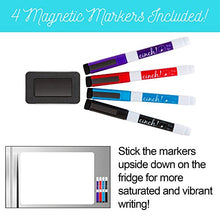 Load image into Gallery viewer, Magnetic Dry Erase Whiteboard Sheet for Kitchen Fridge: with Stain Resistant Technology - 17x11 - Includes 4 Markers and Big Eraser with Magnets - Refrigerator White Board Organizer and Planner