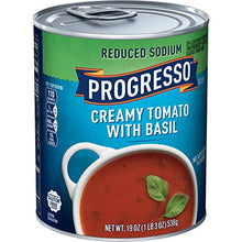 Load image into Gallery viewer, Progresso Soup Reduced Sodium, Creamy Tomato Basil, 19 oz