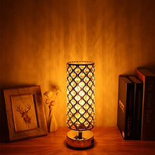Load image into Gallery viewer, Crystal Table Desk Lamp with USB Port, Acaxin Elegant Bedside Light with Crystal Shade, Glam Lamps for Bedrooms, Decorative Lamp, Nightstand Lamp for Bedroom/Living Room/Dressing Room (Set of Two)