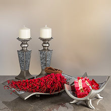 Load image into Gallery viewer, Creative Scents Schonwerk Centerpiece for Dining Room -Crackled Mosaic Design- Home Coffee Table Decor Decorations Centerpiece for Dining/ Living Room- Best Wedding Gift (Silver)