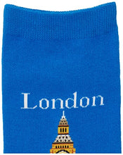 Load image into Gallery viewer, Hot Sox Women's Travel Series Novelty Fashion Casual Crew Socks, London (Royal), Shoe Size: 4-10