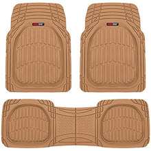 Load image into Gallery viewer, Motor Trend 923-BG Beige FlexTough Contour Liners-Deep Dish Heavy Duty Rubber Floor Mats for Car SUV Truck & Van-All Weather Protection Trim to Fit Most Vehicles(Tan Beige)