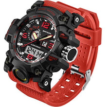 Load image into Gallery viewer, Men‘s Military Watch Dual Display Waterproof Sport Digital Big Wrist Watch Outdoor Tactical Red Watch