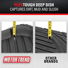Load image into Gallery viewer, Motor Trend 923-BK Black FlexTough Contour Liners-Deep Dish Heavy Duty Rubber Floor Mats for Car SUV Truck & Van-All Weather Protection, Universal Trim to Fit