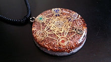 Load image into Gallery viewer, Metatron's Cube Merkaba 7 Chakras w/Crystals Stones Orgone Pendant Generator Energy Accumulator EMF Protection 2.25 inch