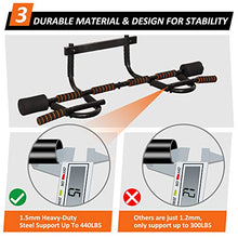 Load image into Gallery viewer, Doorway Pull Up Bar with Ergonomic Grip, Exercise Equipment Body Gym System No Screws Trainer, Multi-Grip Chin Up Bar & Exercise Bar & Home Workout