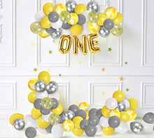 Load image into Gallery viewer, Elephant Baby Shower Decorations Balloon Garland & Arch Kit Yellow Grey Silver White Balloons Agate Yellow Balloon Bumble Bee Party Supplies for Birthday Wedding Engagement Party Decorations