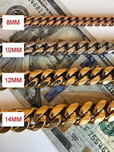 Load image into Gallery viewer, Men's Miami Cuban Bracelet - Iced Out Diamond Clasp - Iced Out Men's Heavy Cuban Link - 14k 18k Yellow Or Rose Gold Over Stainless Steel - Never Changes Color (7.5, 10mm - 14k White)