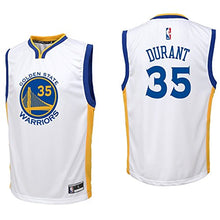 Load image into Gallery viewer, Kevin Durant Golden State Warriors #35 White Youth Home Replica Jersey Small 8