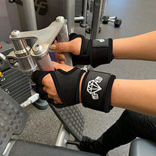 Load image into Gallery viewer, Diamond Cut Muscle Weight Lifting Gloves | Fitness Bodybuilding Workout Gloves for Men & Women | WOD Crossfit | Palm Protection | Support Straps Wrist Band Wraps (Black, Small)