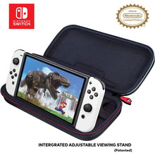 Load image into Gallery viewer, Game Traveler Nintendo Switch Licensed Mario Odyssey Case - Adjustable Viewing Stand & Game Case Storage , Protective Vinyl Hard Shell Case with Deluxe Carry Handle - Nintendo Switch and Switch OLED