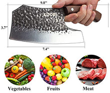 Load image into Gallery viewer, Kitory Forged Vegetable Cleaver Effort Saving Kitchen Hybrid Knife Chinese Chef's Knives Handmade Full Tang Chef Cutlery High Carbon Blade Brown Sandalwood Ergonomic Handle Good for Home & Restaurant