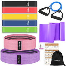 Load image into Gallery viewer, Wosweet Exercise Resistance Bands Set, 11 Pack Workout Bands Set with Poster, 5 Loop Resistance Bands 2 Resistance Bands for Hips 1 Non-Latex Elastic Bands Arm Workout Pull Rop Carry Bag