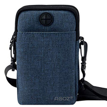 Load image into Gallery viewer, Agoz Crossbody Cell Phone Purse Handbag Wallet Sling Shoulder Messanger Bag - Utility Holder Case - Travel Neck Pouch Neck Wallet – Passport Holder to Keep Your Cash/Documents/Smartphone Safe (Blue)