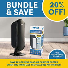 Load image into Gallery viewer, VEVA 8000 Elite Pro Series Black Air Purifier for Home & Large Room, 325 Sq Ft., HEPA Filter & 4 Premium Activated Carbon Pre Filters Removes Allergens, Smoke, Dust, Pet Dander & Odor Complete Tower Air Cleaner Home & Office