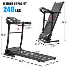 Load image into Gallery viewer, Merax Folding Electric Treadmill Motorized Running Machine Easy Assembly Electric Treadmills for Home, Motorized Fitness Compact Running Equipment with LCD for Home (Black)