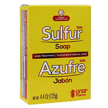 Load image into Gallery viewer, Biosulfur Grisi Sulfur Soap, Acne Treatment, Cleaner Bar Soap, Helps you Reduce Oil Excess and Acne Pimples, Keeps Pores Cleaner, Sulfur 10%, 3-Pack of 4.4 Oz, Bar Soaps, yellow