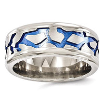 Load image into Gallery viewer, ICE CARATS Edward Mirell Titanium Blue Anodized Brushed 9mm Wedding Ring Band Size 12.00 Man Fancy Fashion Jewelry for Dad Mens Gifts for Him