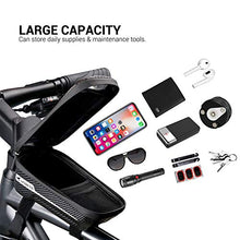 Load image into Gallery viewer, Whale Fall Waterproof Bike Frame Bag Bike Phone Bag Bicycle Cell Phone Holder for GPS - Bicycle Bag Frame Hard Eva Navi Pressure-Resistant Handlebar Bag TPU Touch-Screen with Sun-Visor and Rain Cover
