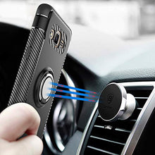Load image into Gallery viewer, Phone Case for Samsung Galaxy J3 2016/J 3 V/J36V/Sky/Amp Prime with Tempered Glass Screen Protector Cover and Stand Ring Holder Hybrid Cell Accessories Glaxay Sol J3V JV3 J36 6 J320V J320A Men Black