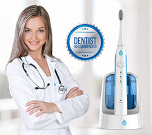 Load image into Gallery viewer, Pursonic S750 Sonic SmartSeries Electronic Power Rechargeable Battery Toothbrush with UV Sanitizing Function, Black, 1.5 Pound, Includes 12 Brush Heads