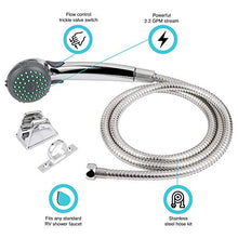 Load image into Gallery viewer, Dura Faucet RV Shower Faucet Valve Diverter (DF-SA150-CP) and Hand Held Shower Head and Hose Kit (DF-SA400K-CP) Bundle (Chrome)