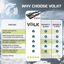 Load image into Gallery viewer, Volk Ski Strap and Pole Carrier - 2 Sets per Pack - Skiing Accessory for Easy Transportation of Your Ski Gear - Feel Comfortable Walking to and from The Mountain - Adjustable Size
