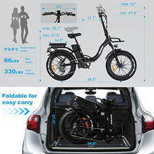Load image into Gallery viewer, GESHENG 750W Folding Electric Bike Adults【Upgraded LG Battery】 48V 15AH Fat Tire Ebike 31MPH, 20" x4.0"Step-Thru Electric Bicycle S5 for Men & Women All Terrain Riding, Front Carrier As Gift