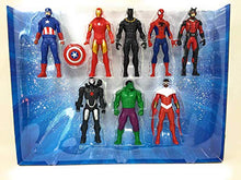 Load image into Gallery viewer, Marvel Avengers Action Figures - Iron Man, Hulk, Black Panther, Captain America, Spider Man, Ant Man, War Machine & Falcon! (8 Action Figures)