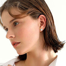 Load image into Gallery viewer, Fansilver Moonstone Earrings 925 Sterling Silver Rainbow Moonstone Stud Earrings Tiny Small Earrings Moonstone Jewelry for Women Hypoallergenic Earrings